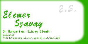 elemer szavay business card