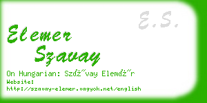 elemer szavay business card